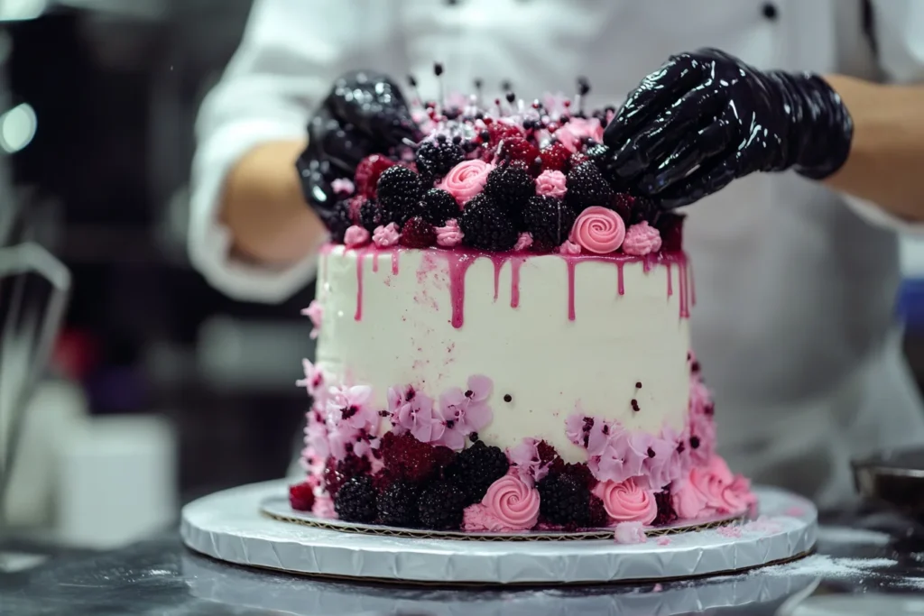 Dessert chef decorating a cake in a professional kitchen. What Is the Job of a Dessert Chef?