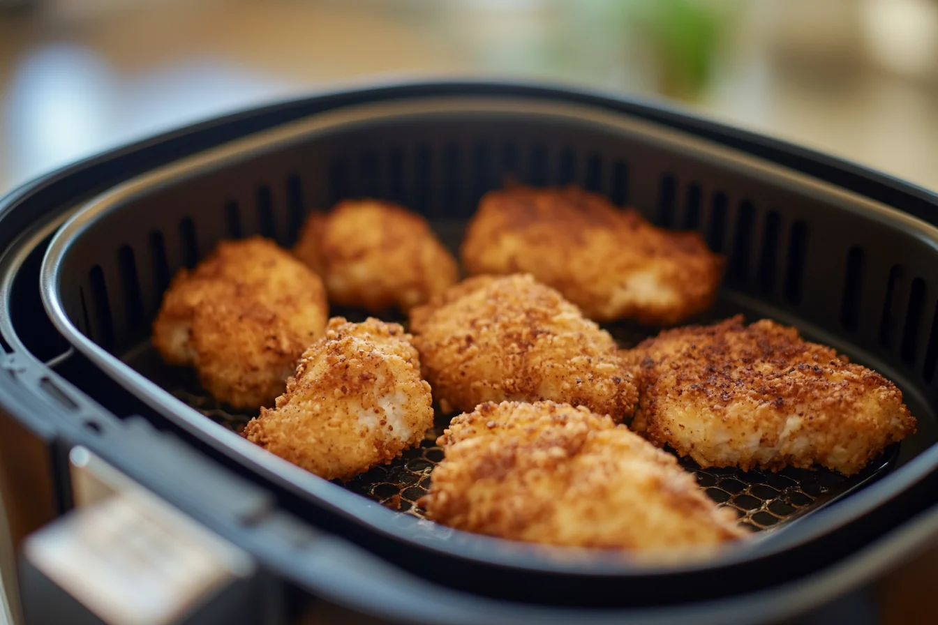 Real Good chicken nuggets cooked in an air fryer. Can I Air Fry Real Good Chicken Nuggets?