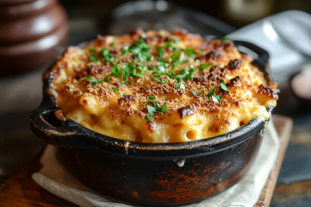 Bowl of creamy mac and cheese with a fork. What Does Mac & Cheese Stand For?