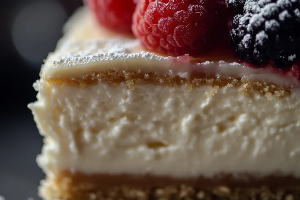 u8635464461 Close up of a slice of New York style cheesecake 51db295a eaf9 4da4 954a 04fce1bd32fe 1 What Is the Difference Between New York Style Cheesecake and Regular Cheesecake?