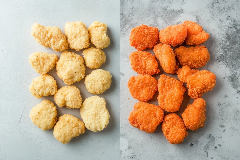 u8635464461 Visual comparison showing the texture and color d 03e9b4a9 950a 42d9 8fe2 fd72ec8854c5 0 Is It Better to Cook Chicken Nuggets in the Oven or Air Fryer?