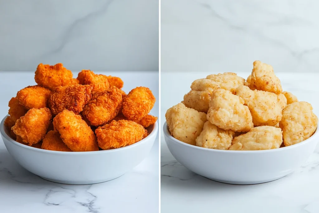 u8635464461 Visual comparison showing the texture and color d 03e9b4a9 950a 42d9 8fe2 fd72ec8854c5 1 Is It Better to Cook Chicken Nuggets in the Oven or Air Fryer?
