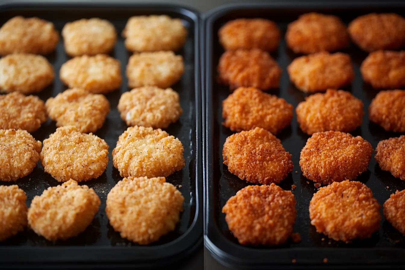 Chicken nuggets cooked in oven and air fryer. Is It Better to Cook Chicken Nuggets in the Oven or Air Fryer?