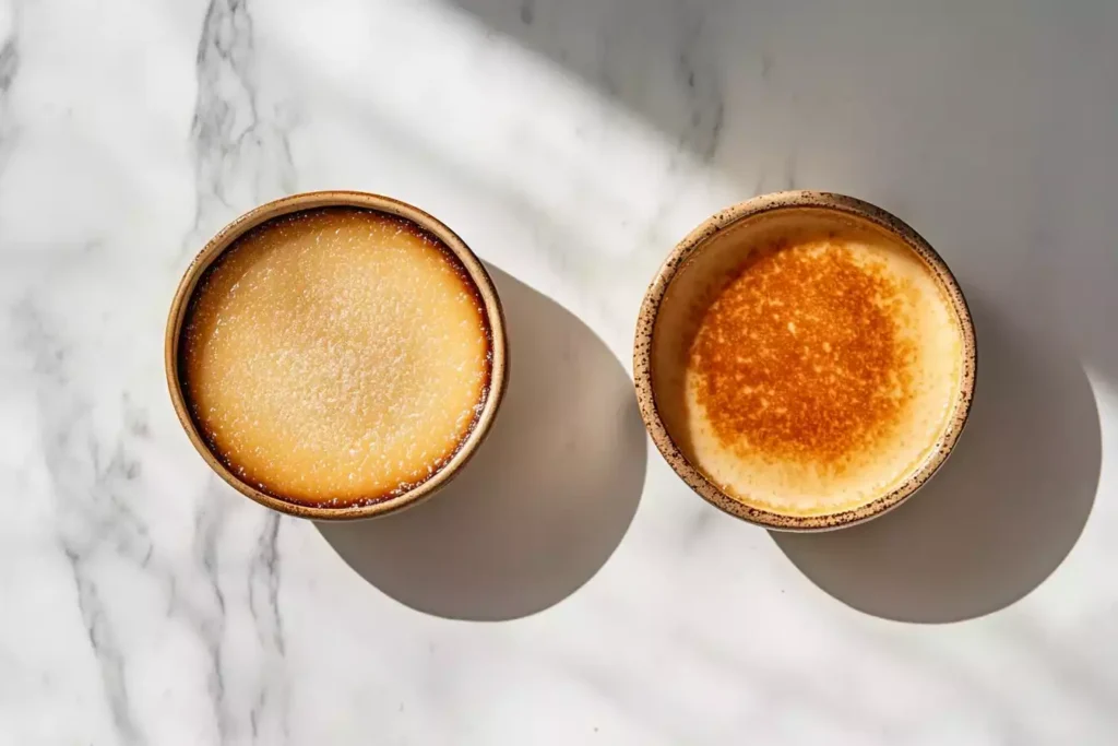 freecompress u8635464461 A detailed top down image of a silky crme brle wi b2a516c0 8c75 4953 a5c4 99e91485c71a 0 What's the difference between crème brûlée and custard?
