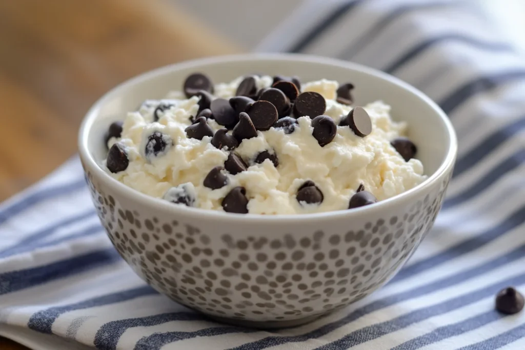 u8635464461 A bowl of creamy cottage cheese cookie dough with afa78801 3836 4af5 84a6 4d289505d156 1 Cottage Cheese Cookie Dough