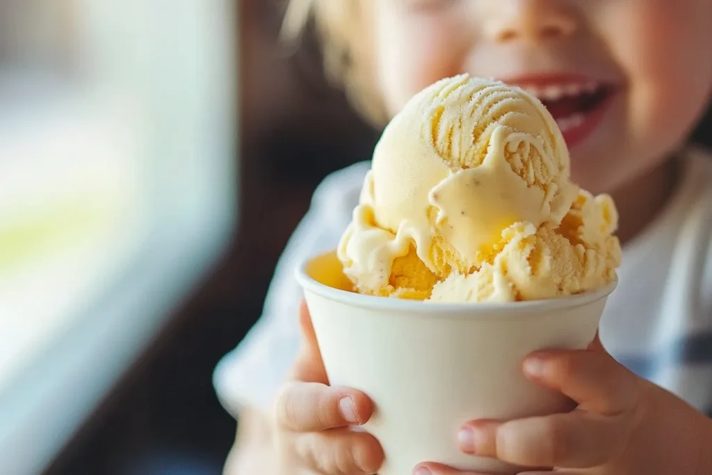A scoop of pumpkin ice cream in a bowl, garnished with a cinnamon stick. Does Pumpkin Ice Cream Exist?