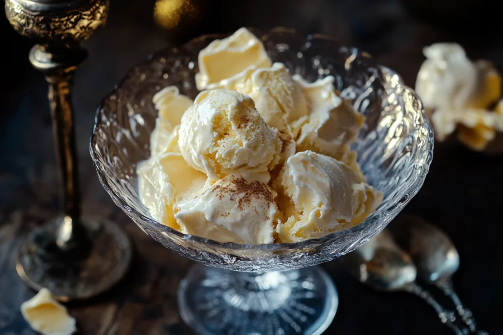 u8635464461 A bowl of creamy pumpkin pie ice cream featuring 9b0ea285 0299 4202 9cbd 816e20c1863c 3 Pumpkin Pie Ice Cream