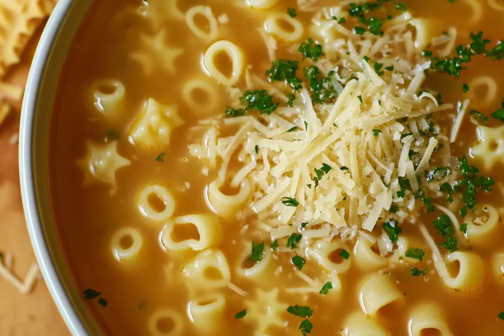 u8635464461 A close up overhead shot of a creamy bowl of past 15e48599 b9f8 47ce 8804 5536c862abdd 1 Pastina Soup