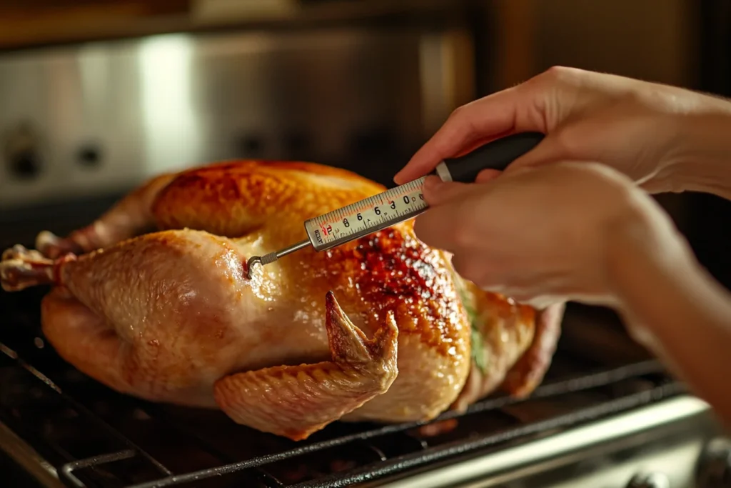 Measuring turkey's internal temperature with a food thermometer. Can You Eat Turkey at 150 Degrees?