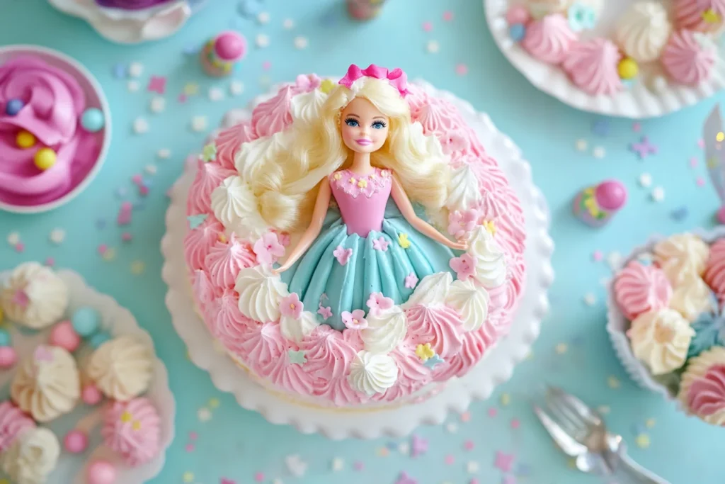 u8635464461 A top down view of a dome shaped Barbie cake bake a4386dec c0c4 405c b767 540f08db6280 3 How Many People Will a Barbie Cake Feed?