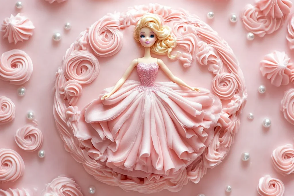 u8635464461 A top down view of a meticulously decorated barbi 19d64ce4 27e8 4c1f 9b13 6574451d2f85 3 Create a Perfect barbie cake: A Complete Step-by-Step Guide