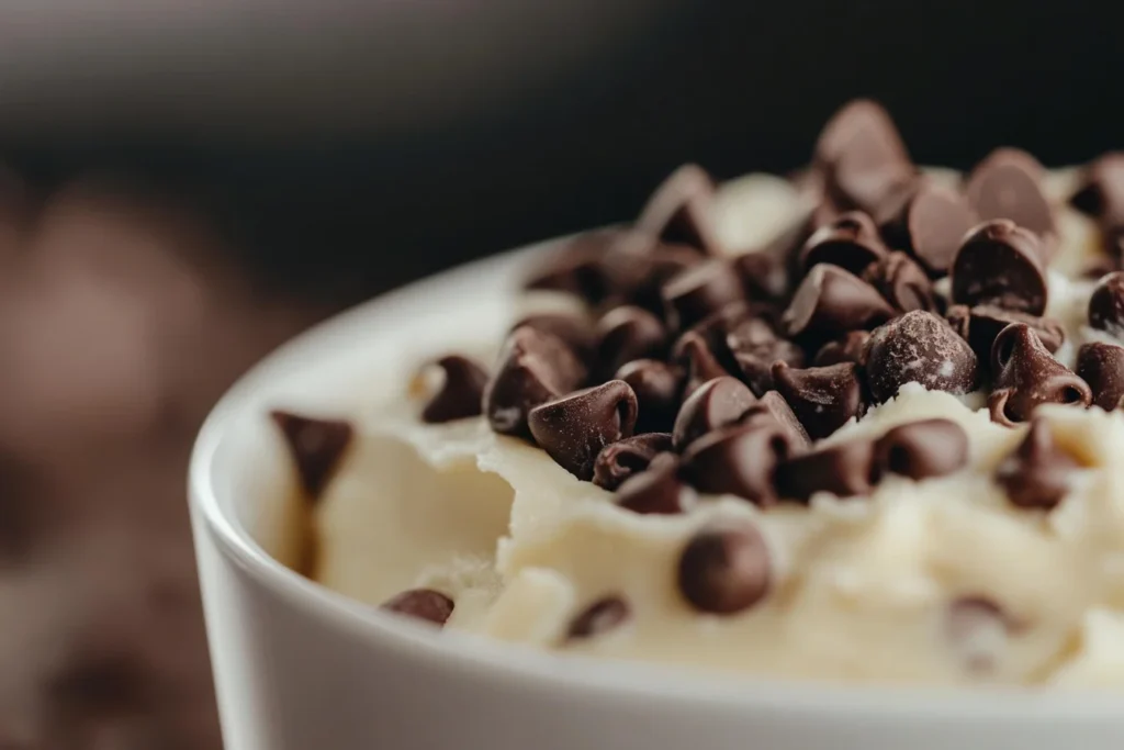 A bowl of cookie dough with chocolate chips. Why Do People Love Cookie Dough?