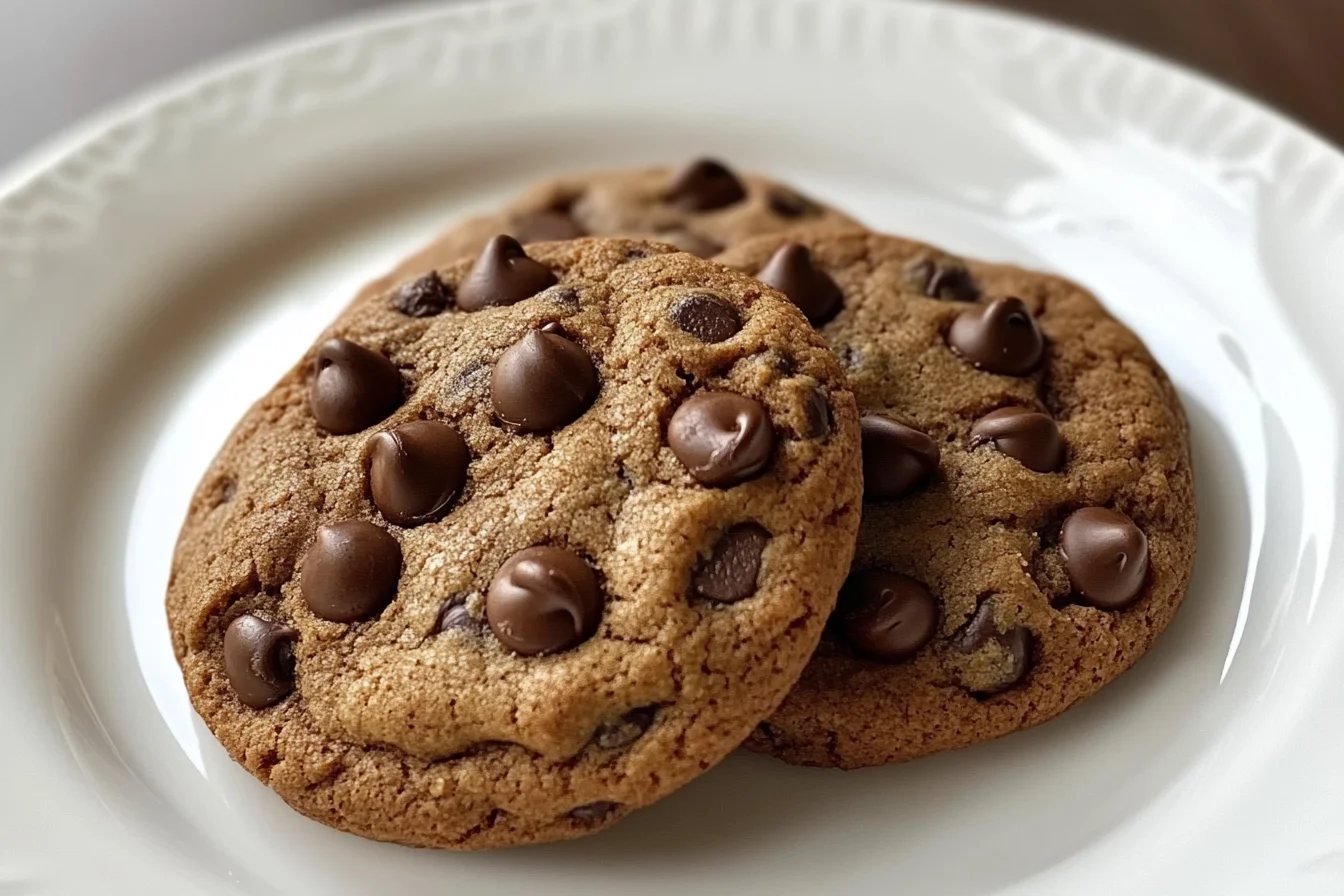 A plate of chocolate chip cookies stacked high, illustrating how many people like chocolate chip cookies?