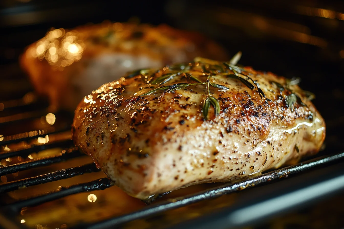 Wild turkey breast roasting in an oven with herbs. What Is the Best Way to Prepare a Wild Turkey?