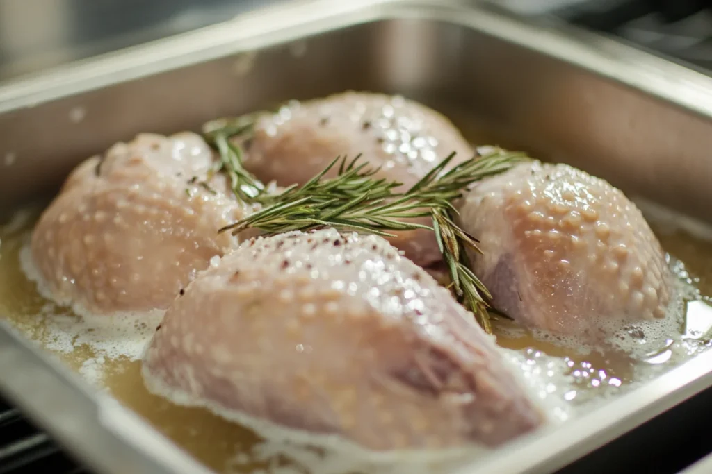 u8635464461 Wild turkey soaking in a buttermilk and herb mixt 4ce33cd6 61cb 4cd8 b267 191cb4e7c2b7 0 What Do You Soak Wild Turkey in Before Cooking?