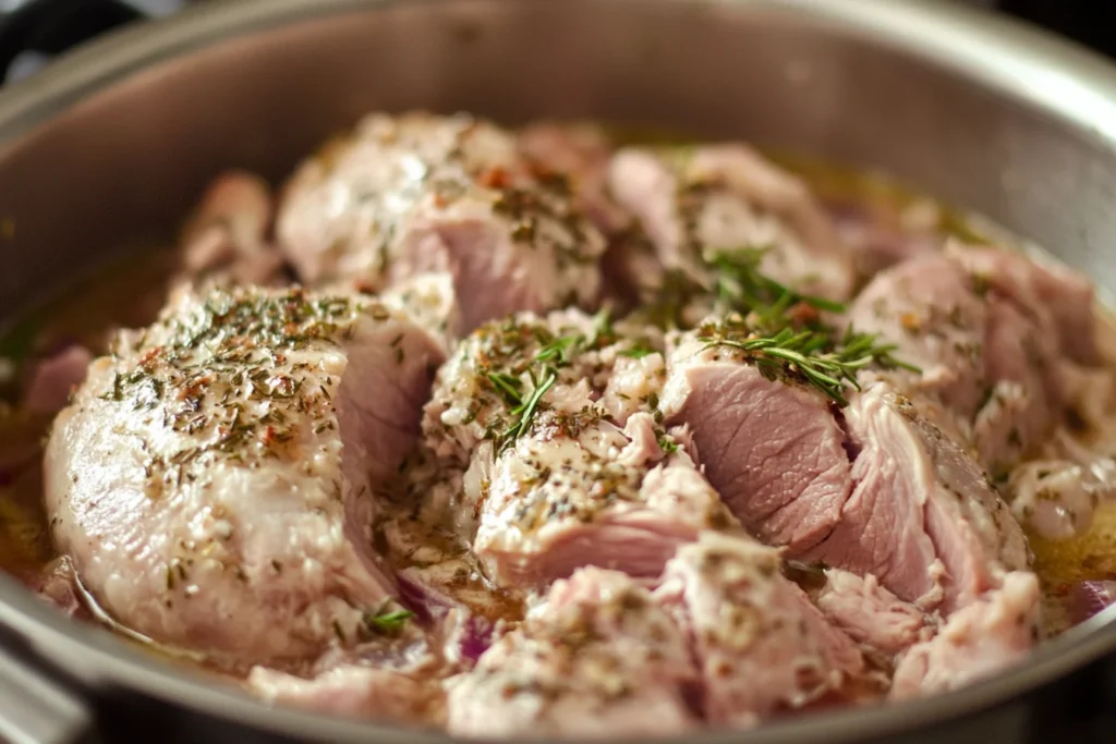 Wild turkey soaking in a buttermilk and herb mixture. What Do You Soak Wild Turkey in Before Cooking?