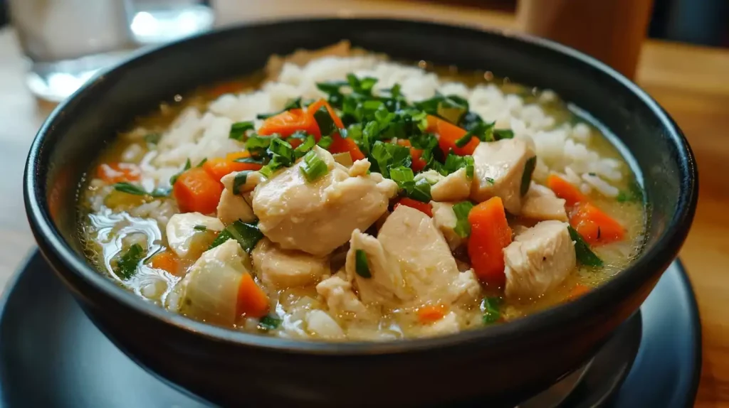 A delicious bowl of chicken soup with rice and carrots. Do You Cook Chicken Before Soup?