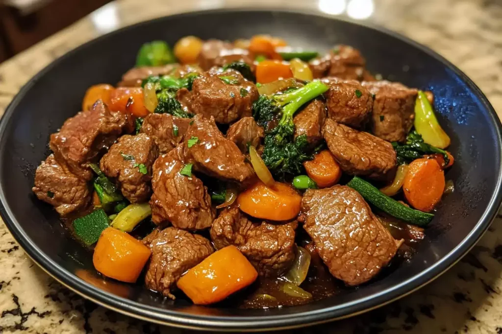 Beef spleen dish with mixed vegetables