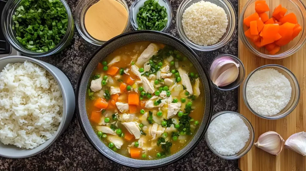 freecompress u8635464461 Simple photo of all the ingredients needed to mak 33c6a3b4 d010 4fc6 af4d 866a1ae1a4ad 2 Chopt Spicy Chicken Soup Recipe With Rice: An Ultimate, Satisfying Bowl