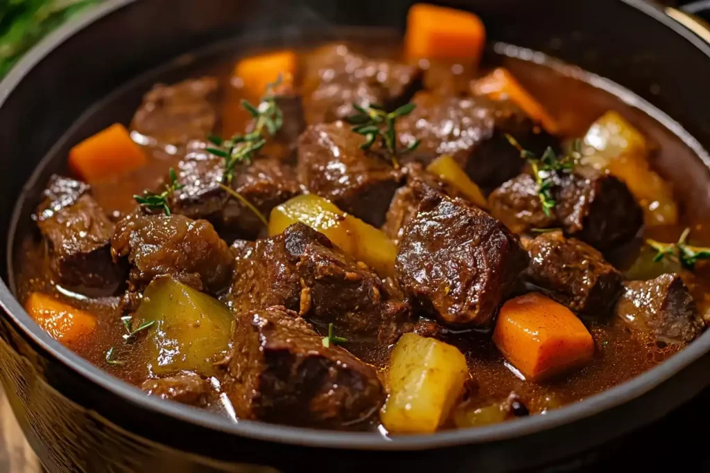 Braised beef spleen with vegetables, a tasty and healthy recipe.