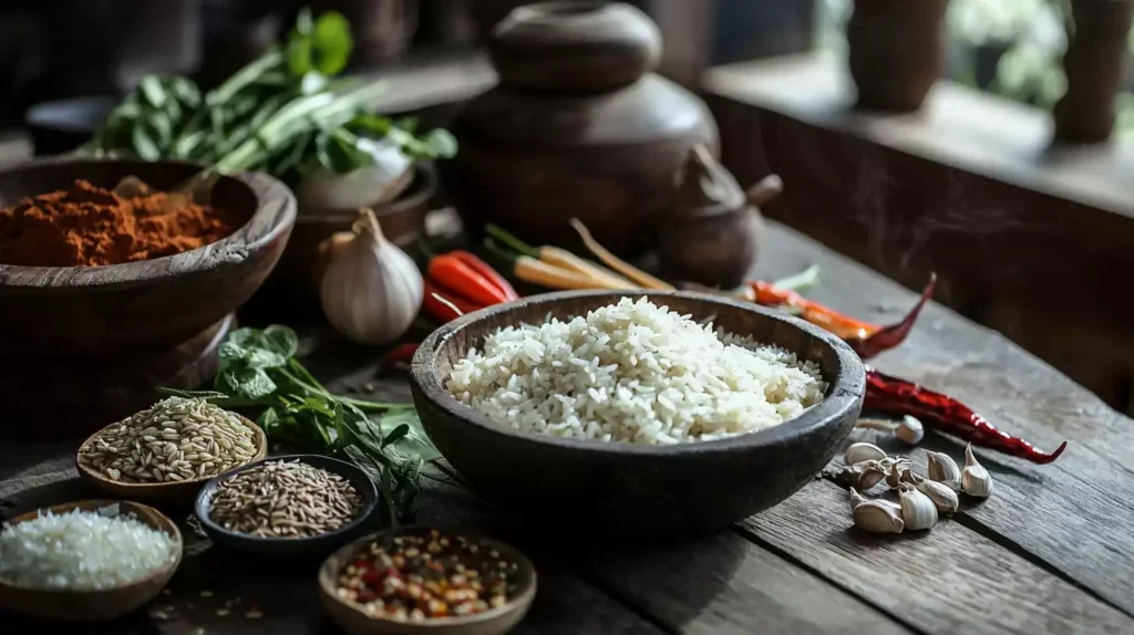 freecompress u8635464461 Simple photo of various ingredients for rice soup a1f3eddb fc42 492d 9e06 9c76f9ad6e29 1 Can I Add Rice Directly To Soup? The Ultimate Guide