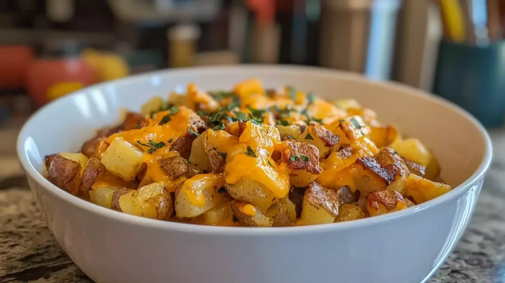 Cheesy version of how to make good breakfast potatoes