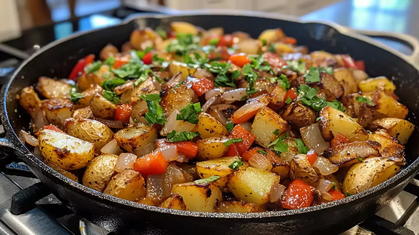 How to make good breakfast potatoes with onions and peppers